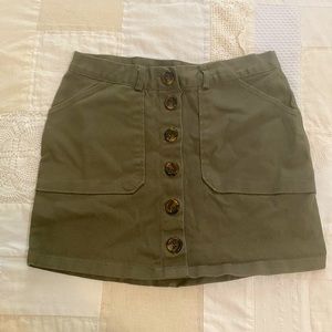 Women’s olive green mini skirt